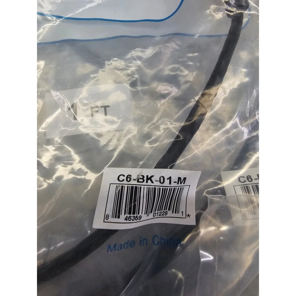 ClearLinks Cat6 Patch Cable 10pc 1ft New Gigabit 550MHz Copper UTP C6-BK-01-M
